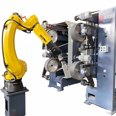 Robotische cel metalen ontblaasmachine voor gordelpolijst deurhandgreep